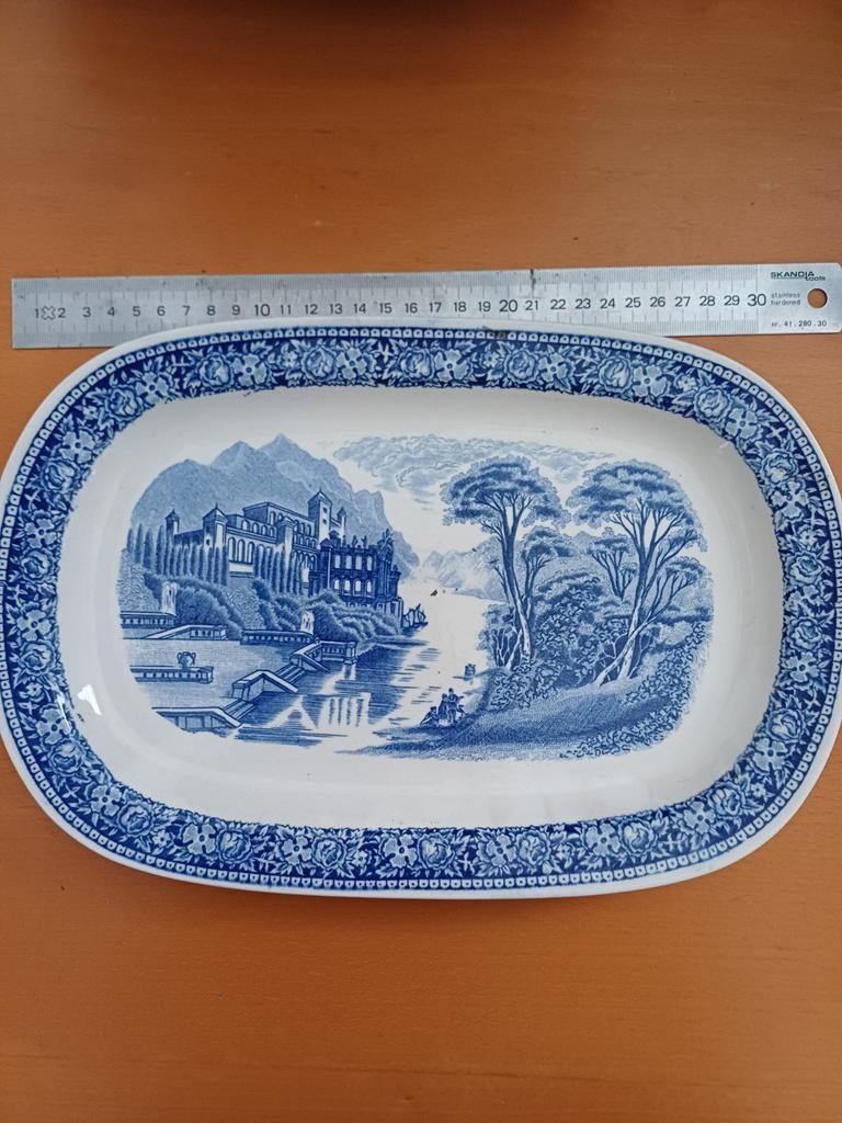 Ovale schaal Old England Cambridge Blue Sphinx, Ophalen