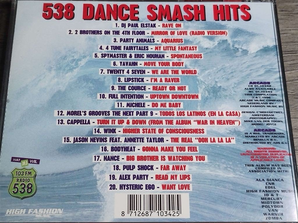 538 Dance Smash Hits 1996 Vol.3, Ophalen of Verzenden, Zo goed als nieuw