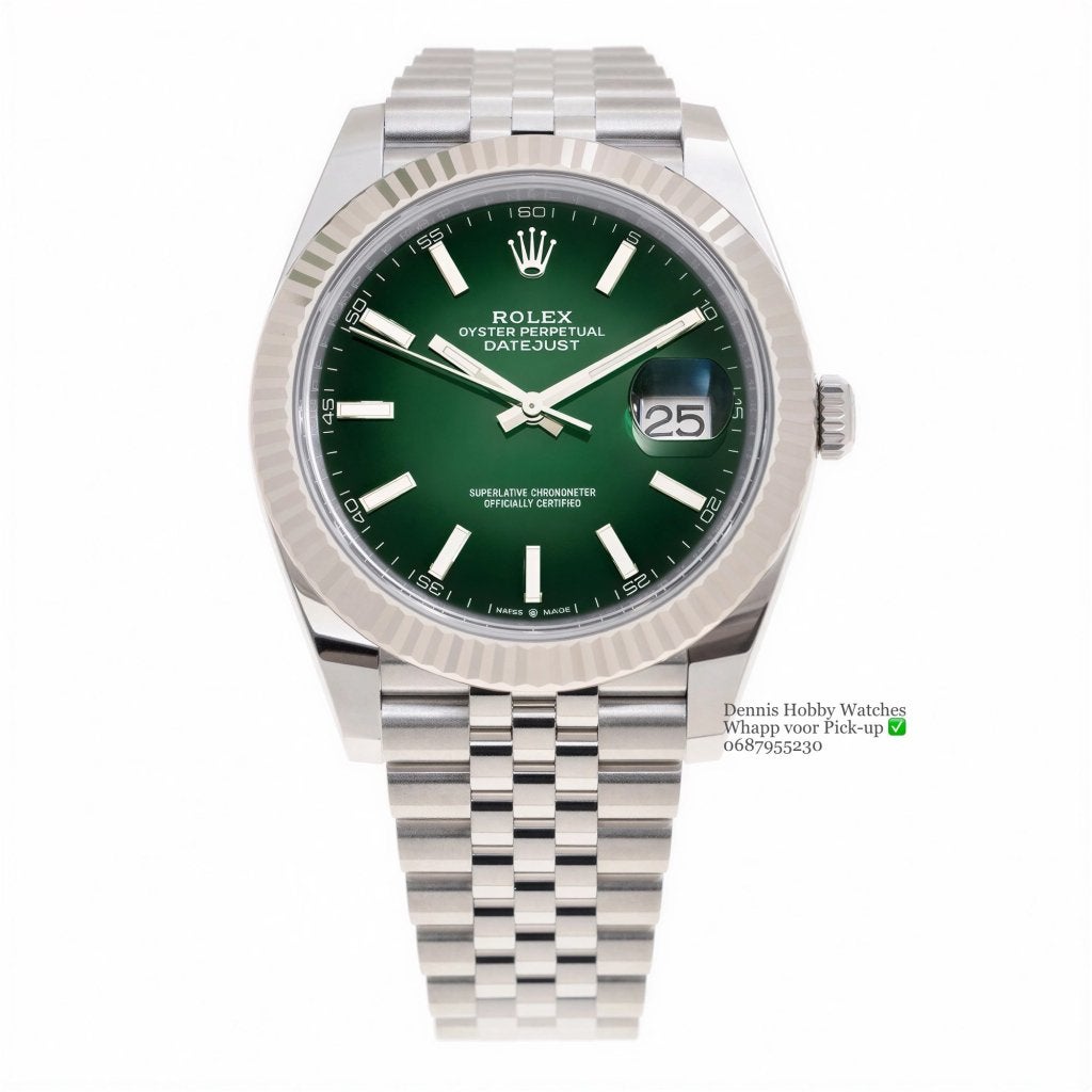 Rolex Datejust 126334 126300 Ombre Green Oyster Jubilee €800, Niet ingevuld, Rolex Datejust ombré jubilee Oyster 2026, Waterdicht