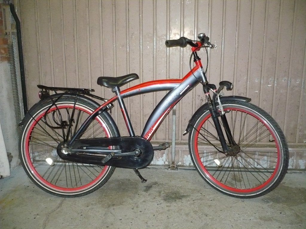Stoere 26 inch jongensfiets met 3 versnellingen, Ophalen, Gebruikt, Terugtraprem, 20 inch of meer