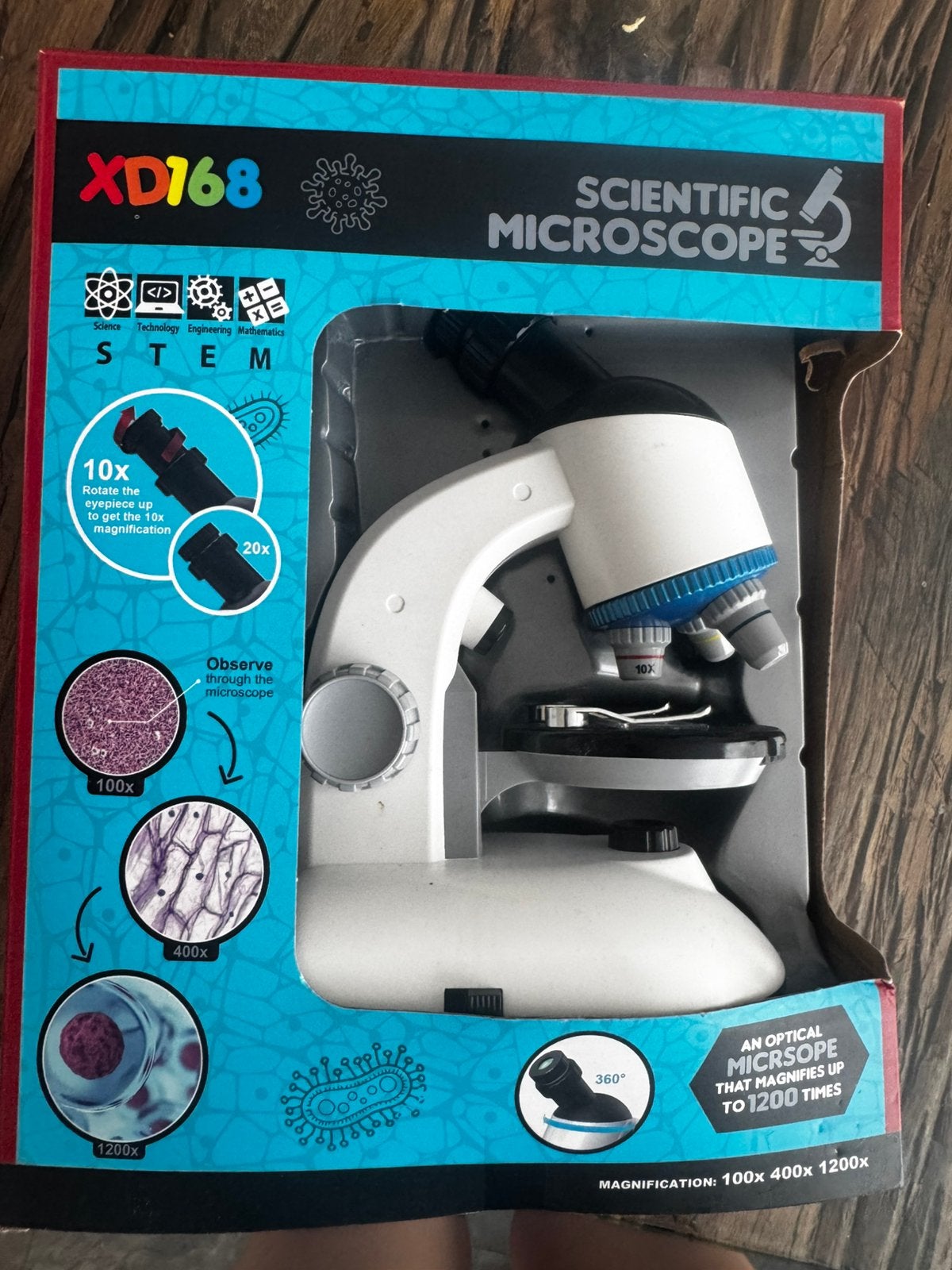 XD168 Wetenschappelijke Microscoop - STEM Educatief Speelgoe, Ophalen of Verzenden, Zo goed als nieuw, Minder dan 400x, Biologische microscoop