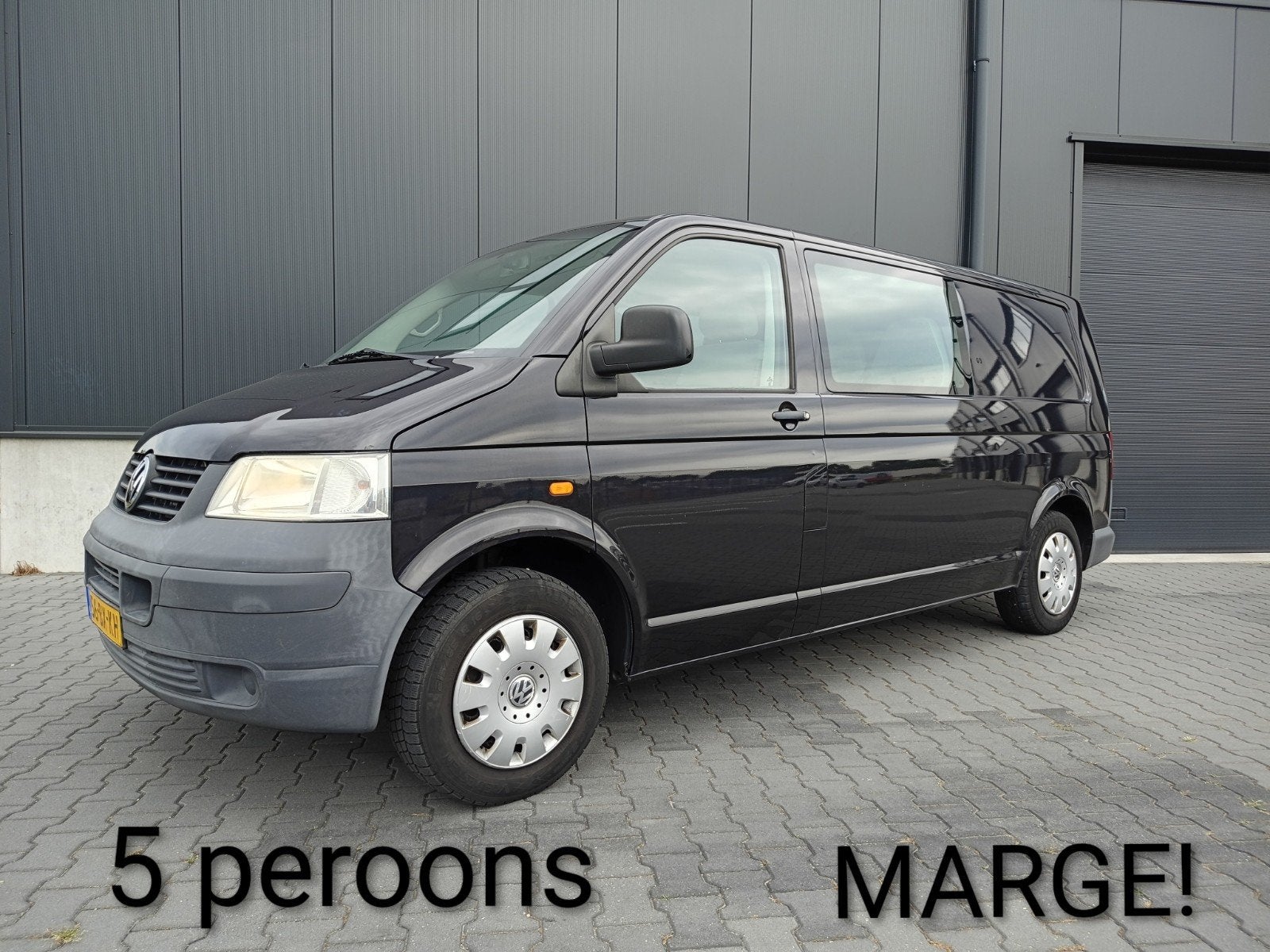 Volkswagen Transporter 2.5 TDI DC Lang AUT 5 pers. MARGE!, Stof, Volkswagen, Zwart, Origineel Nederlands