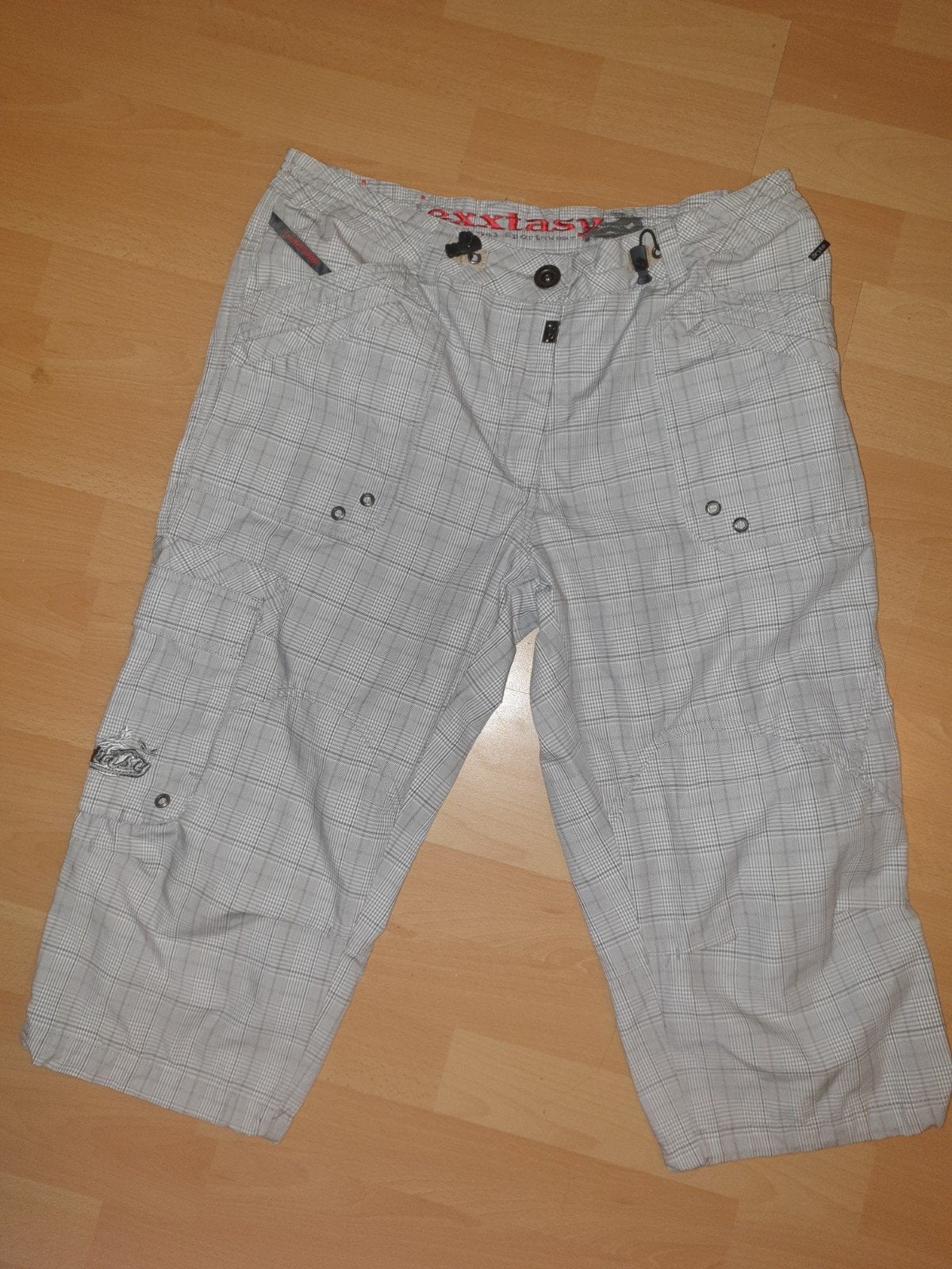 Exxtasy Geruite Driekwart Broek - Maat 42 zgan, Exxtasy, Ophalen of Verzenden, Zo goed als nieuw, Grijs