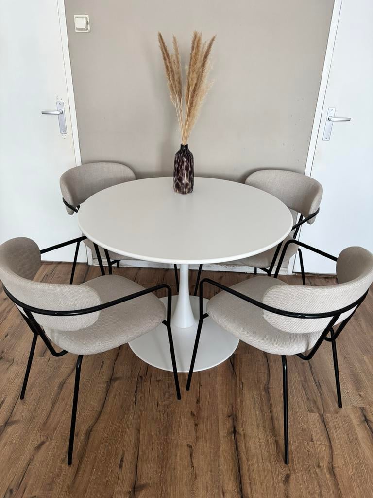 Eetkamer set met 4 stoelen, Huis en Inrichting, Tafels | Eettafels, Ophalen of Verzenden, Zo goed als nieuw