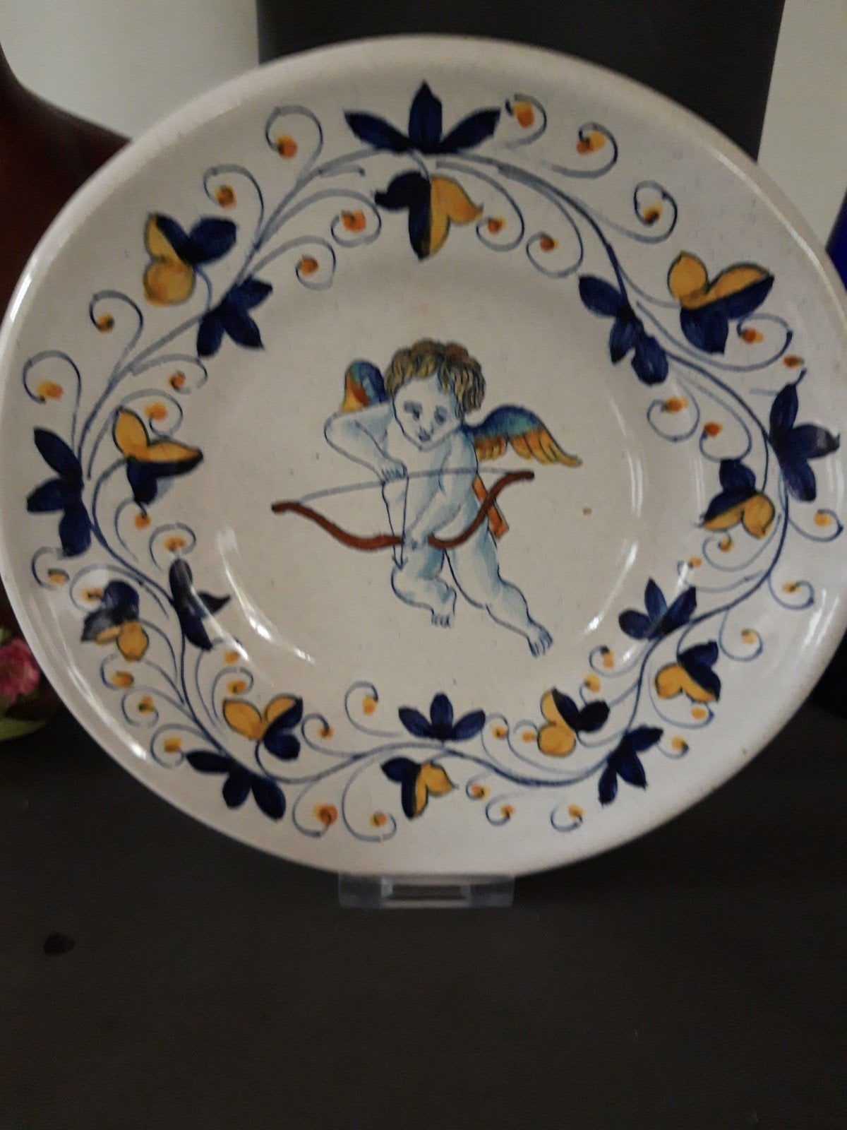 Majolica keramisch bord. Deruta Italy. Cupido., Antiek en Kunst, Ophalen of Verzenden