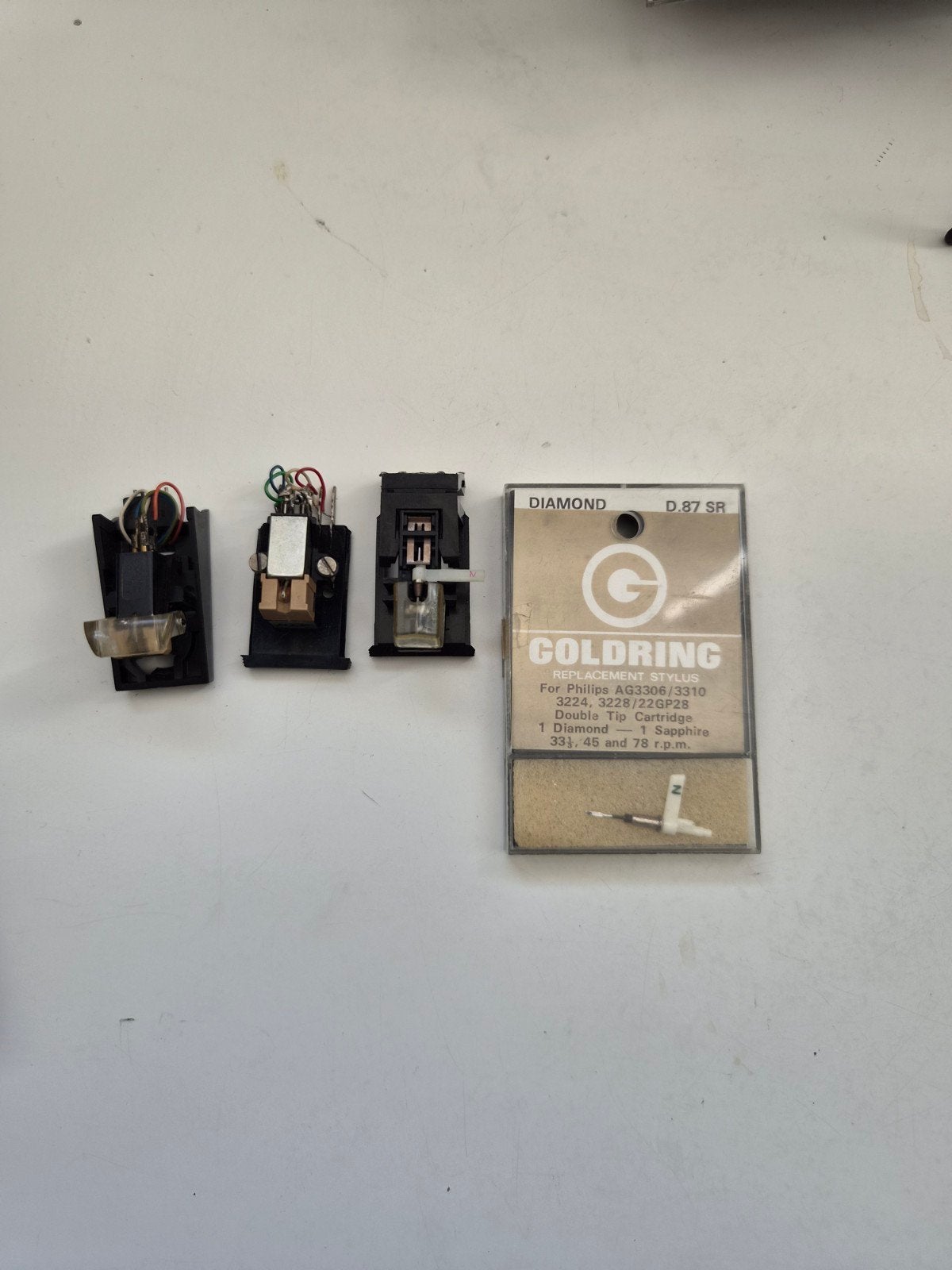 3x element+headshell + losse Goldring naald, Ophalen of Verzenden, Philips