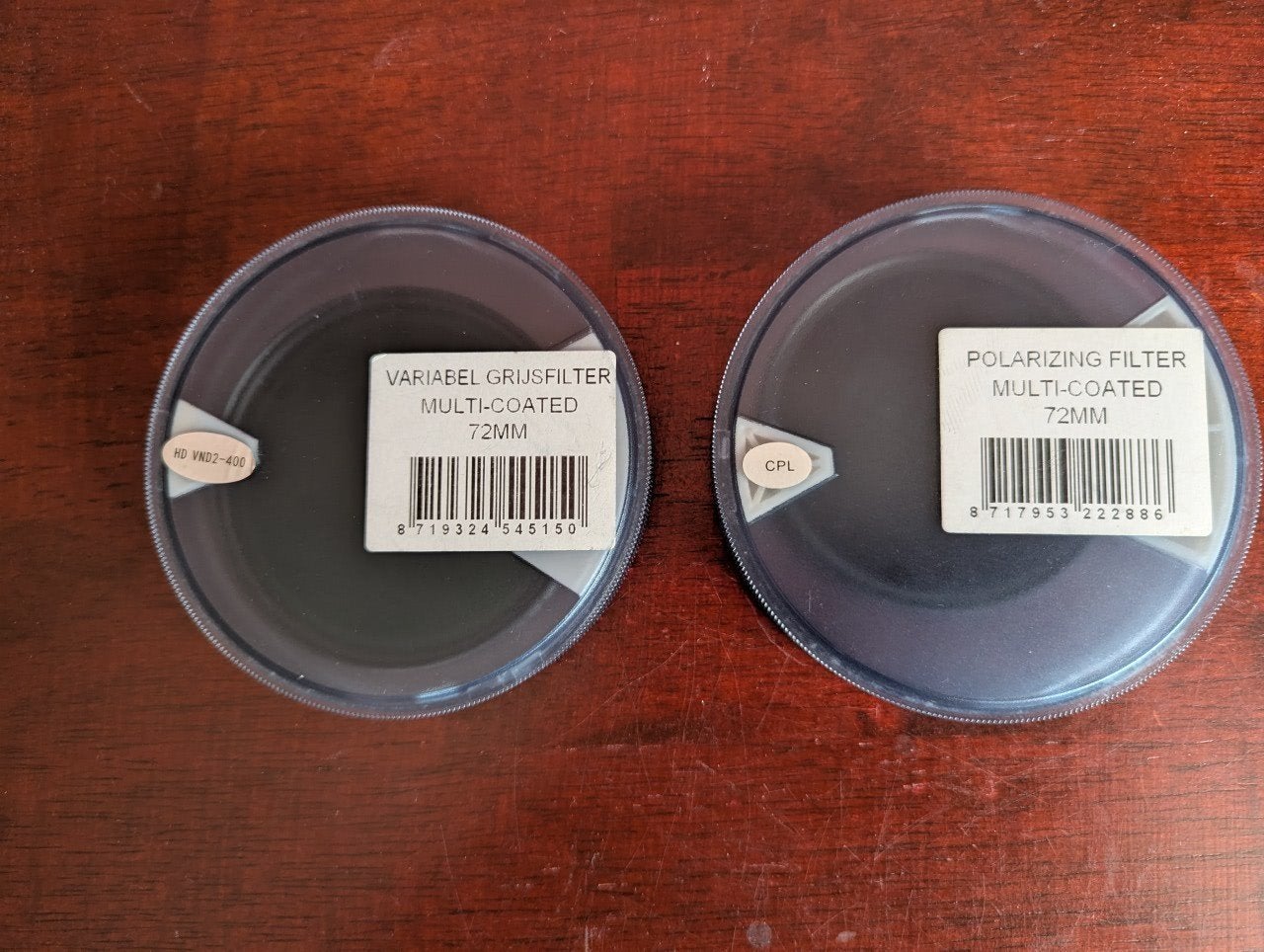 Rawster 72mm Polarisatiefilter en Variabel Grijsfilter, Zo goed als nieuw, Rawster, Inclusief opbergcase, 70 tot 80 mm