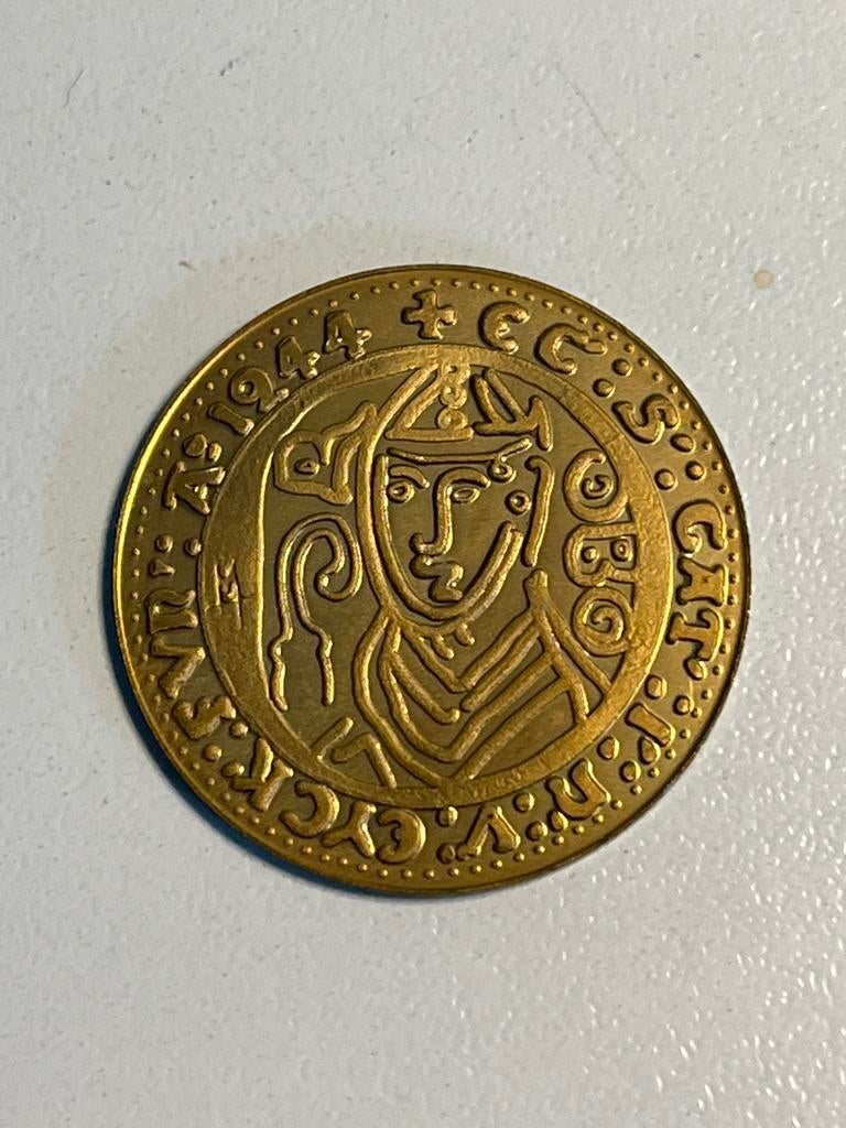 Bronzen Penning 750 jaar Maaseik Stad en Parochie 1994, Postzegels en Munten, Munten | België, Ophalen, Overig, Losse munt