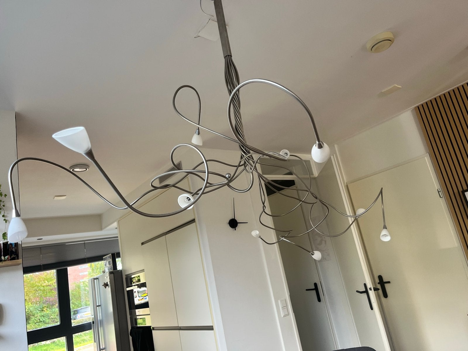 Design hanglamp met 10 lichtpunten - Modern en uniek, Ophalen, Zo goed als nieuw, Metaal, Overige fittingen
