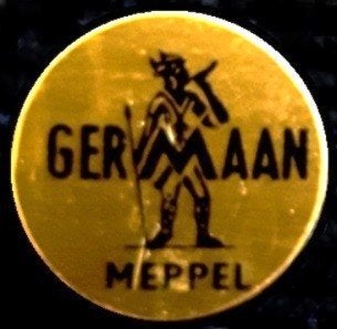 Germaan speld- blik -goudkleur, Verzamelen, Ophalen of Verzenden, Nieuw, Transport, Speldje of Pin