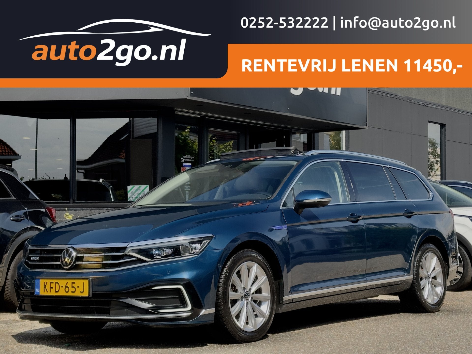 Volkswagen Passat Variant 1.4 TSI PHEV GTE AUT7 SOH 96.3% PA, Dealer onderhouden, Gebruikt, Blauw, 1600 kg
