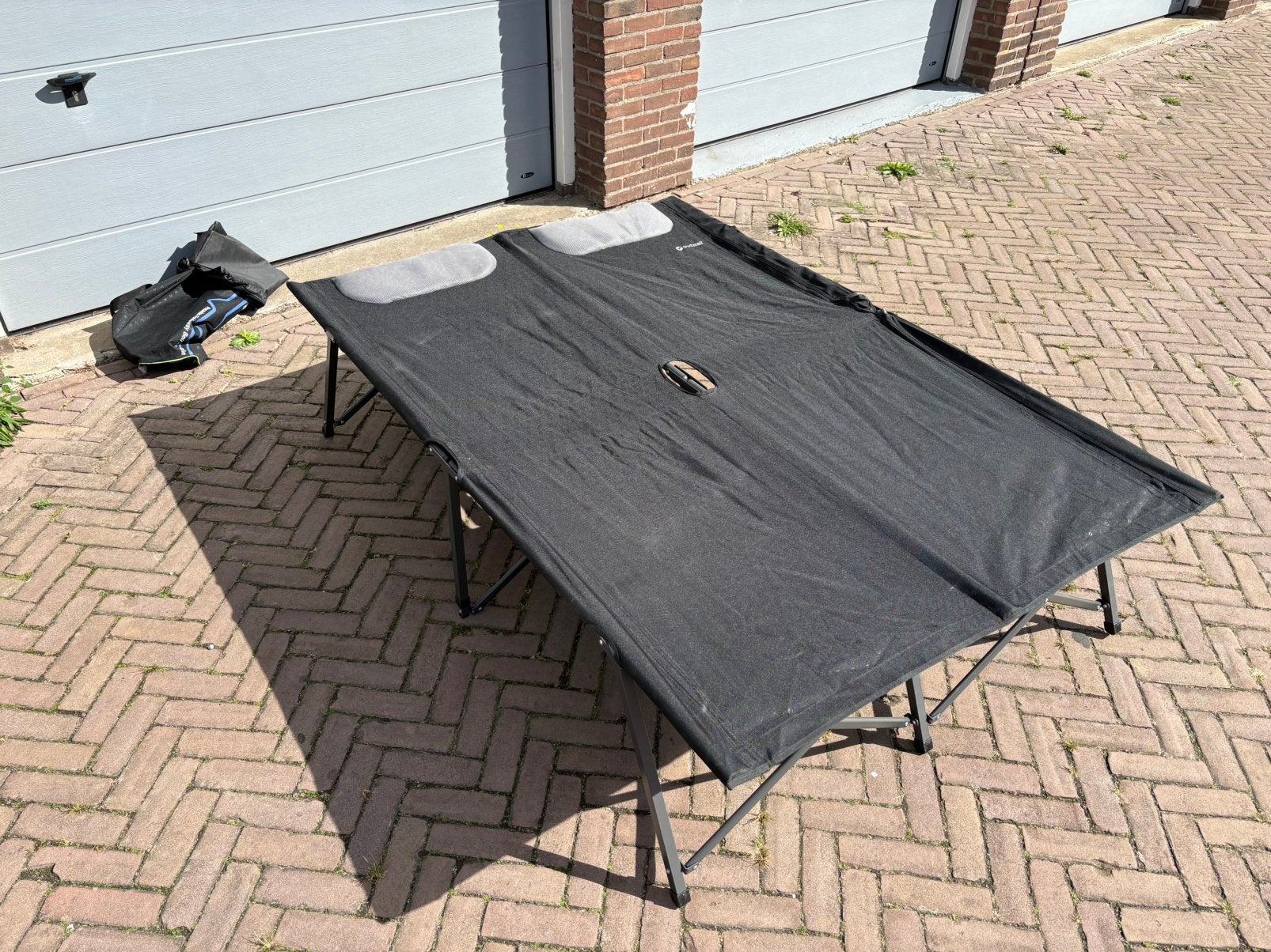 Comfortabel double kampeerbed inklapbaar, Outwell Posadas, Ophalen, Zo goed als nieuw, Metaal, Inklapbaar