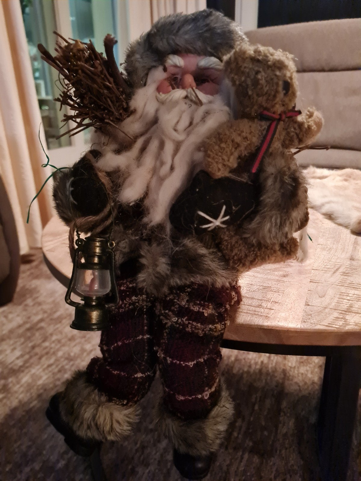 zeer mooie zittende kerstman 30 cm groot., Ophalen of Verzenden