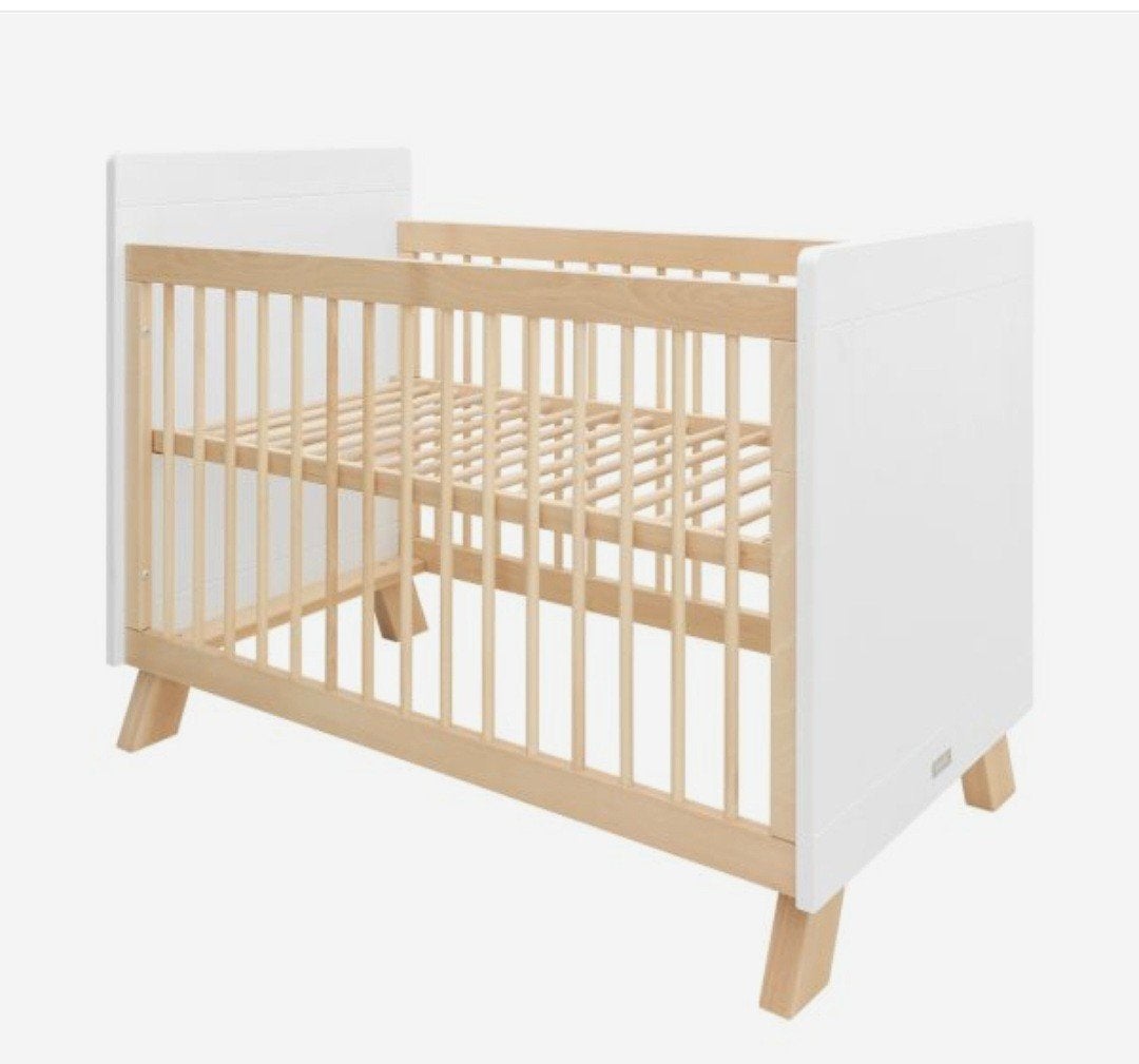 Bopita Lisa  ledikant / babybed wit / naturel 60 x 120 cm, Kinderen en Baby's, Ophalen, Gebruikt, Ledikant