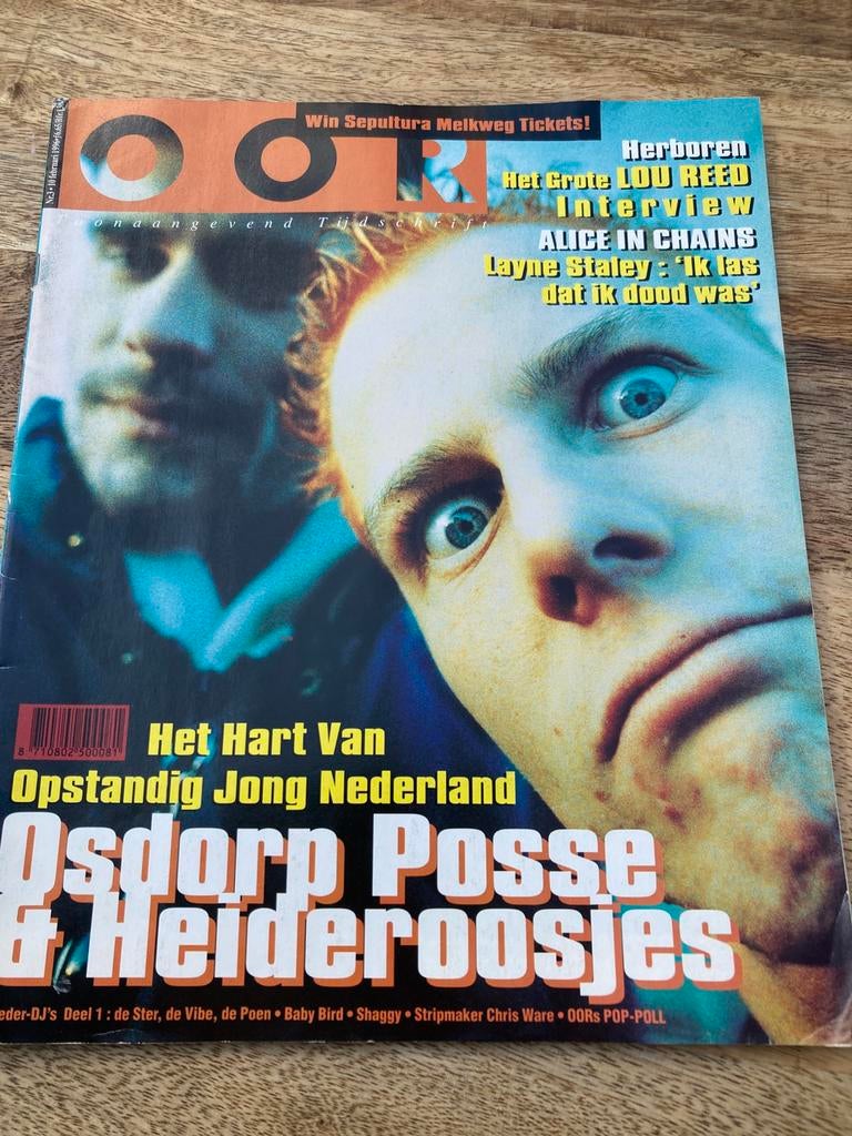 OOR 1996 Osdorp Posse HEIDEROOSJES Alice In Chains LOU REED, Boeken, Ophalen of Verzenden, Gelezen, Muziek, Film of Tv