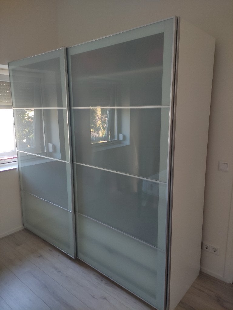Gratis 2 melkglas schuifdeuren incl rails voor Pax kast, Ophalen, 200 cm of meer, Zo goed als nieuw, Glas