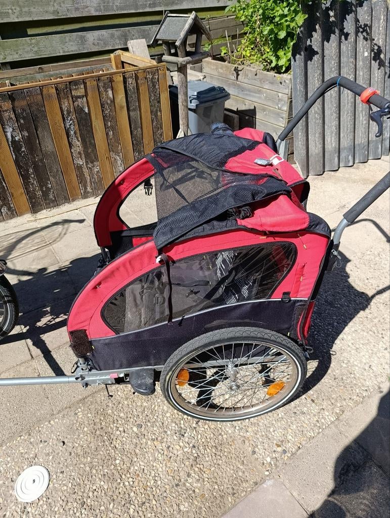 Degelijke fietskar, Fietsen en Brommers, Fietsaccessoires | Aanhangers en Karren, Ophalen, Gebruikt, Opvouwbaar, Kinderkar