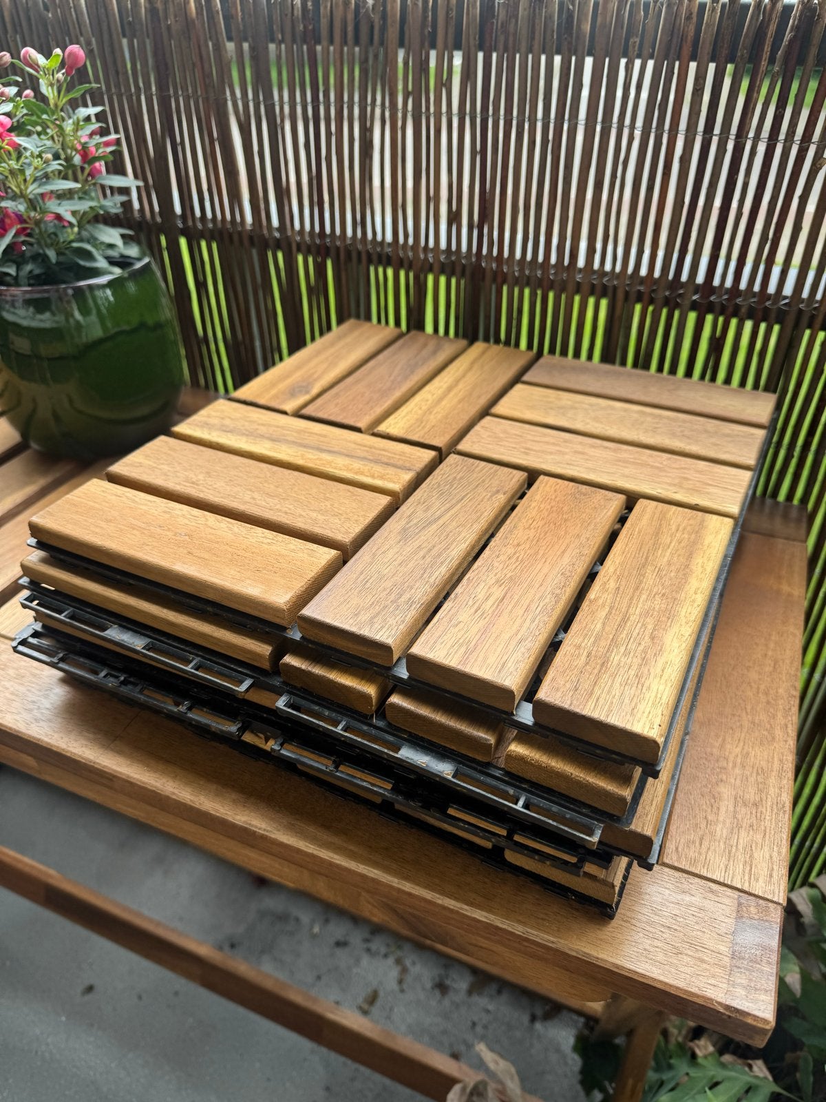 5x ongebruikte Ikea Runnen Vlondertegels - Terrastegels Hout, Tuin en Terras, Ophalen, Gebruikt, Hout