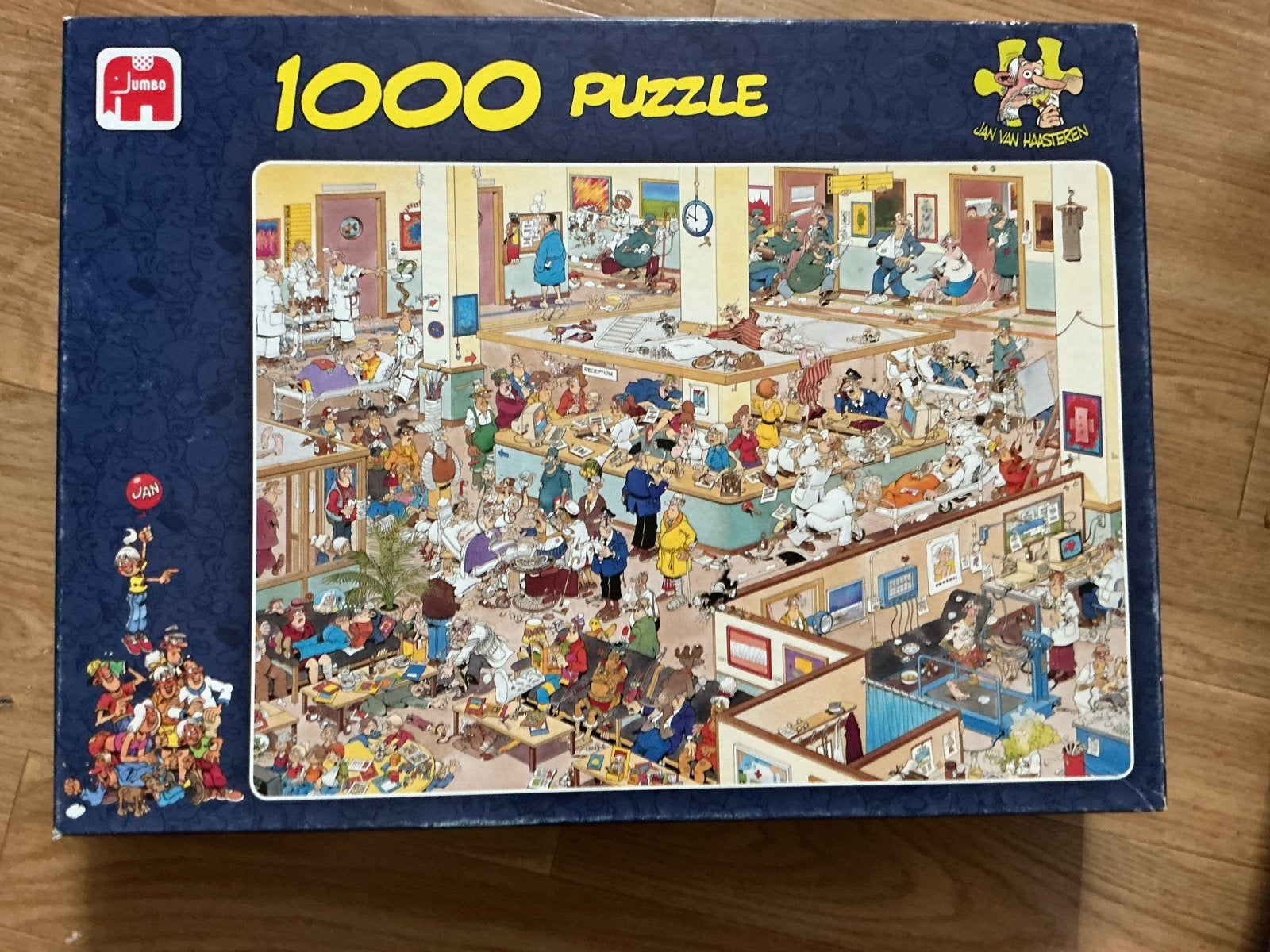 Jan van Haasteren 1000 stukjes puzzel - Het Ziekenhuis, Hobby en Vrije tijd, Ophalen of Verzenden, 500 t/m 1500 stukjes, Gebruikt