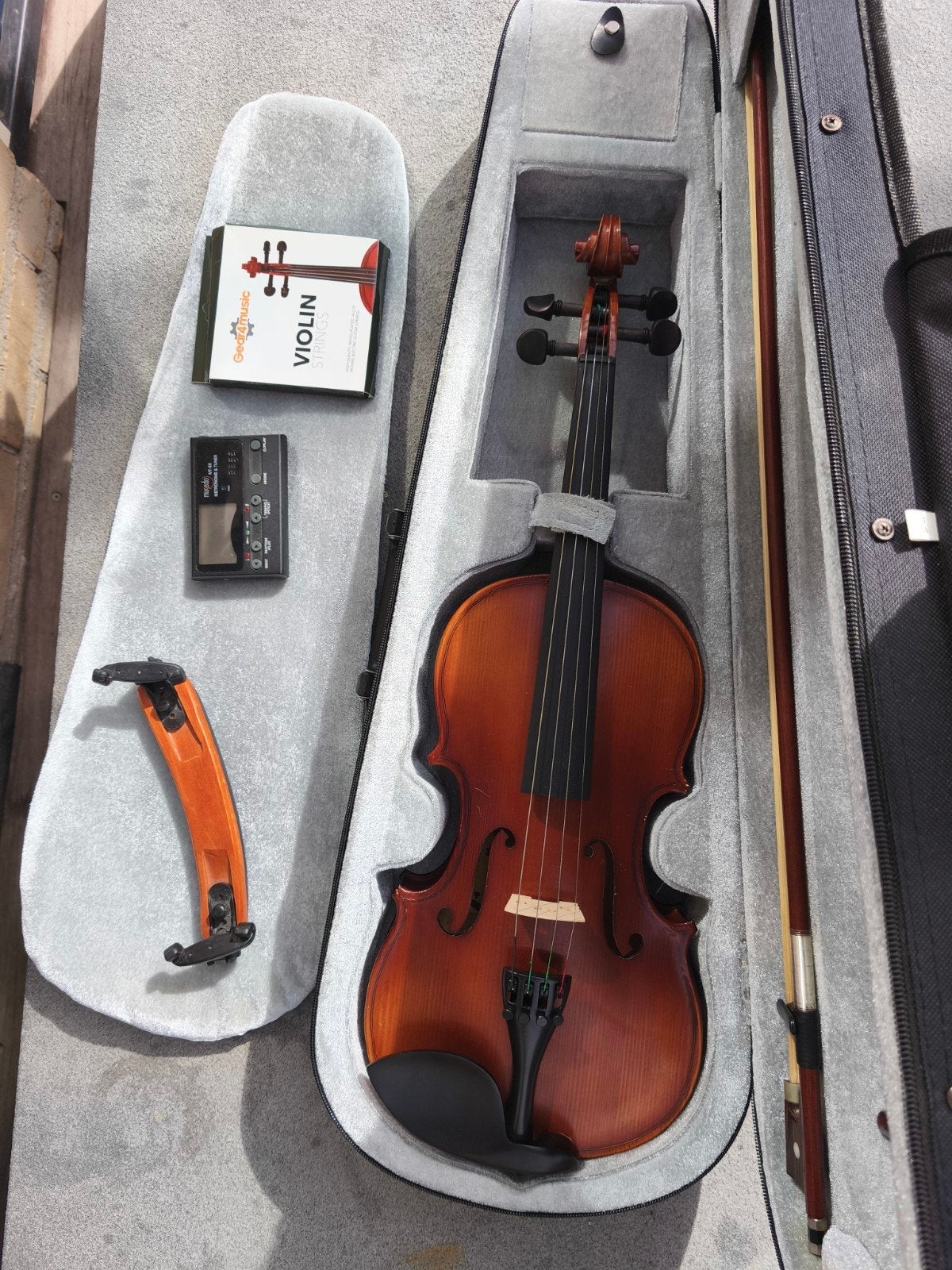 3/4 Viool met koffer, strijkstok, schoudersteun en accessoir, 3/4-viool, Viool, Ophalen of Verzenden, Zo goed als nieuw