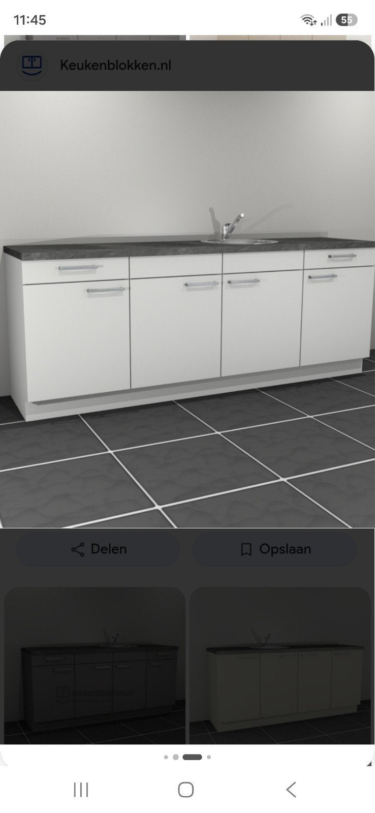 2x keukenblok 240 breed, Ophalen, Grijs, Kunststof, Enkelwandige keuken