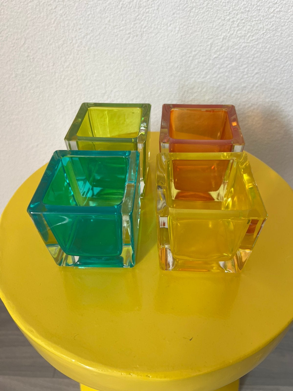 . Artdeco stijl felgekleurde kandelaars. Leonardo, Ophalen of Verzenden, Gebruikt