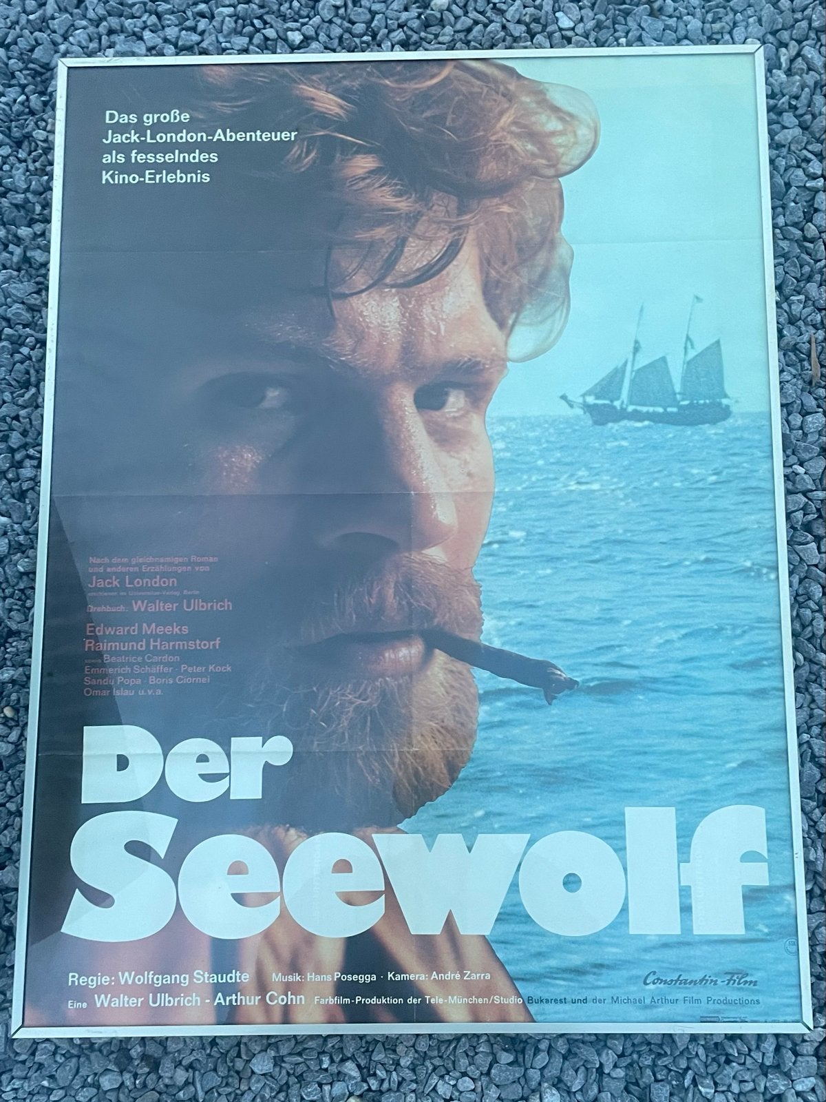 Vintage Filmposter 'Der Seewolf' - Jack London Avontuur, Gebruikt, Ophalen of Verzenden, Print, 75 – 100