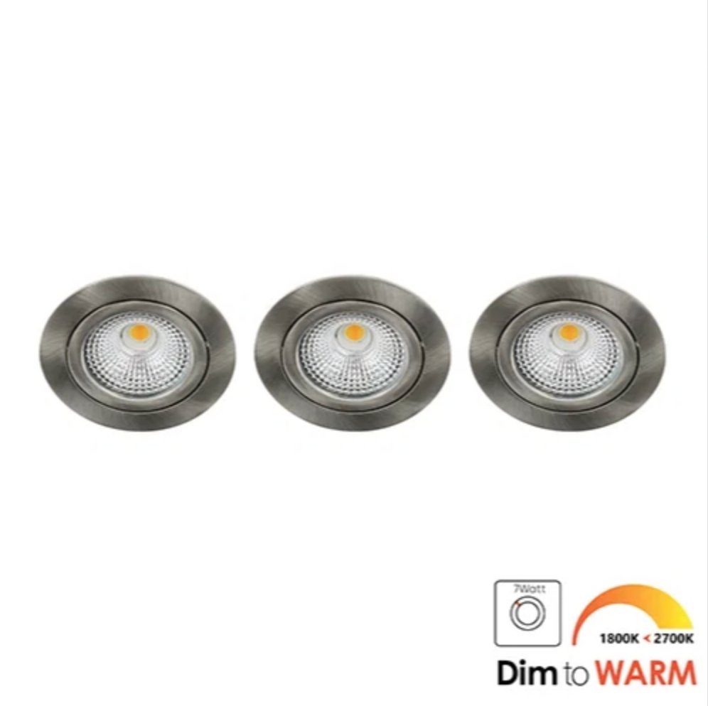 5x Bella Ondiepe LED spot 7Watt rond NIKKEL dimbaar, Huis en Inrichting, Lampen | Spots, Overige merken, Nieuw, Overige fittingen