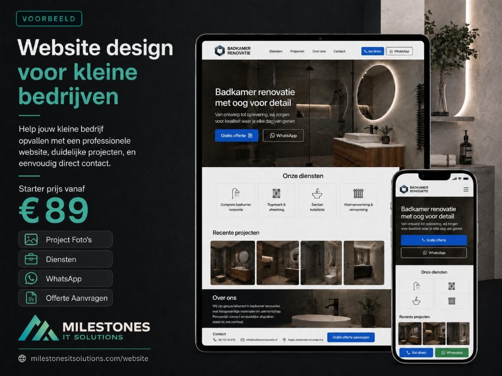 Professionele websitepagina voor kleine bedrijven vanaf €89, Webdesign