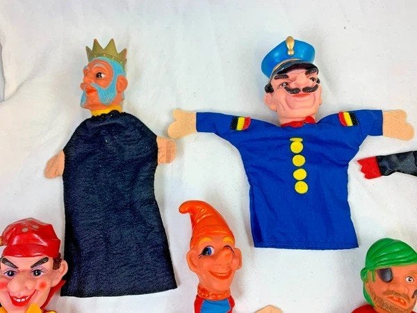 Poppenkastpoppen Set 7 Figuren Jan Klaassen Stijl Handpoppen, Coolsingel 104, 3011 AG Rotterdam, Netherlands, Verzenden, Zo goed als nieuw