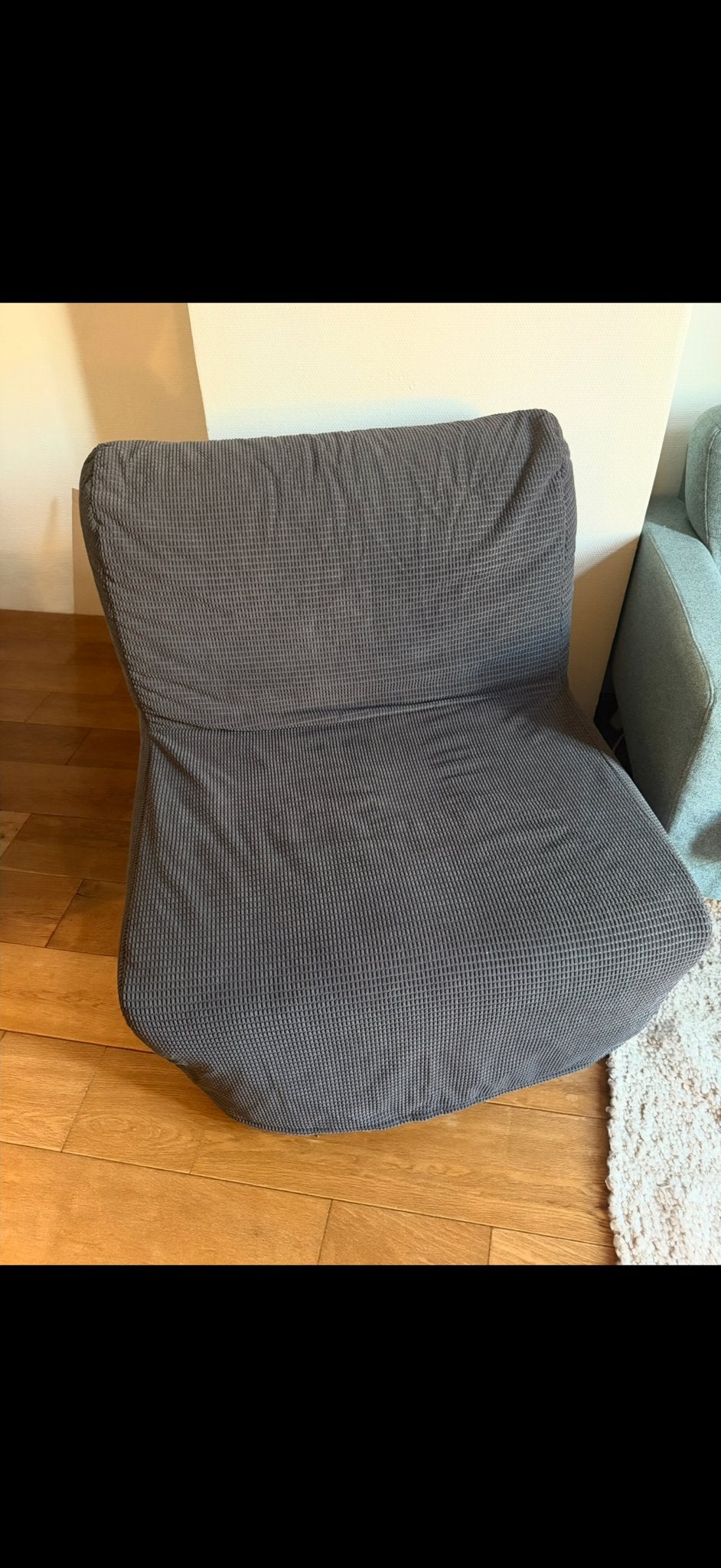 IKEA LYCKSELE slaapfauteuil / logeerbed – donkergrijs, Ophalen, Eenpersoons, 90 cm