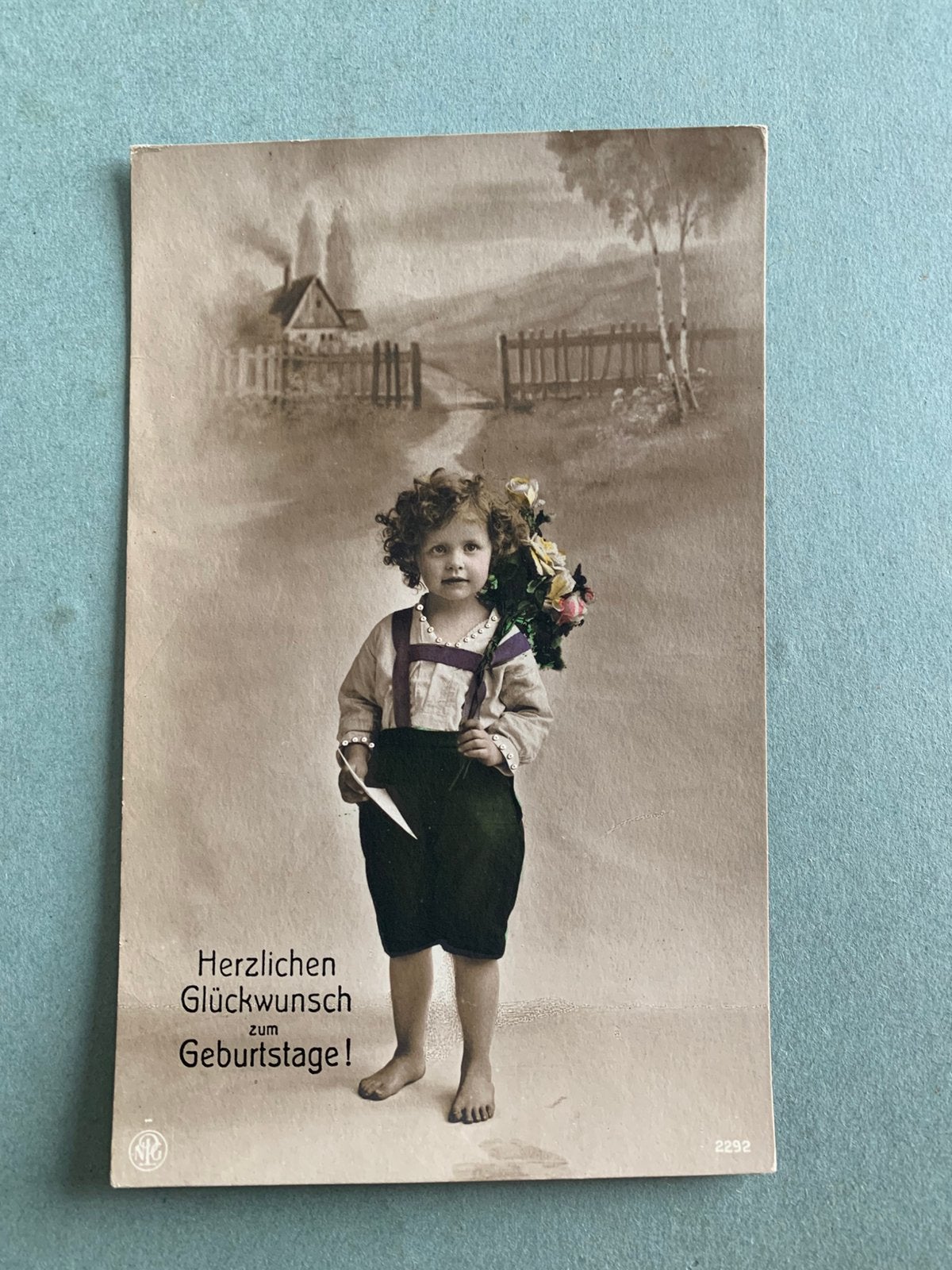 Herzlichen Glückwunsch zum Geburtstage, Ophalen of Verzenden, Voor 1920, Gelopen, Kinderen