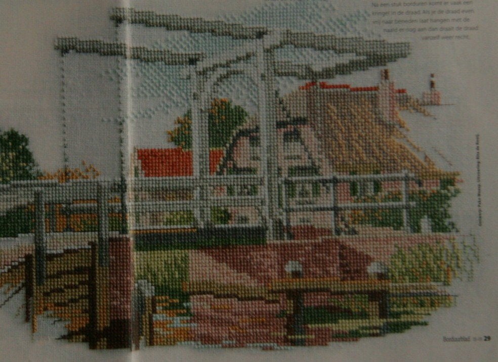 Borduurpatroon  Huisje bij de brug  nr 475, Verzenden, Nieuw, Handborduren, Patroon