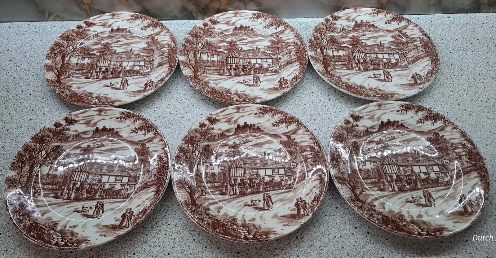 6 J. Broadhurst & Sons Swan Inn borden - Made in England, Ophalen of Verzenden