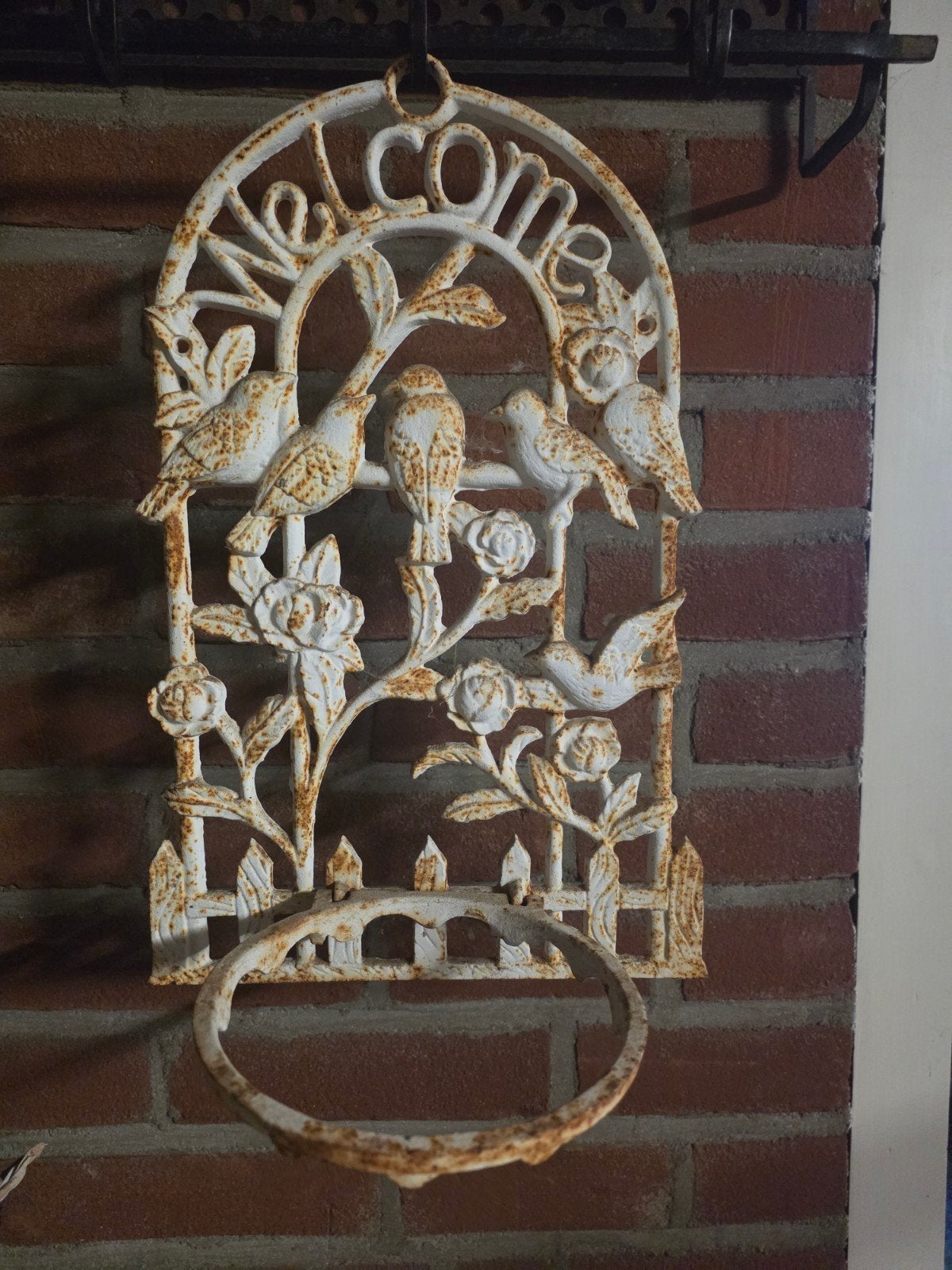 brocante gietijzeren tuin wanddecoratie, Ophalen of Verzenden