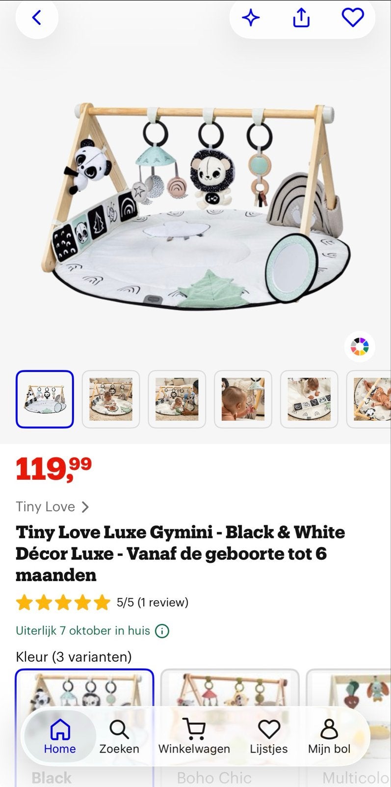 Tiny Love Luxe Gymini - Black & White Décor Luxe, Ophalen of Verzenden, Gebruikt, Babygym