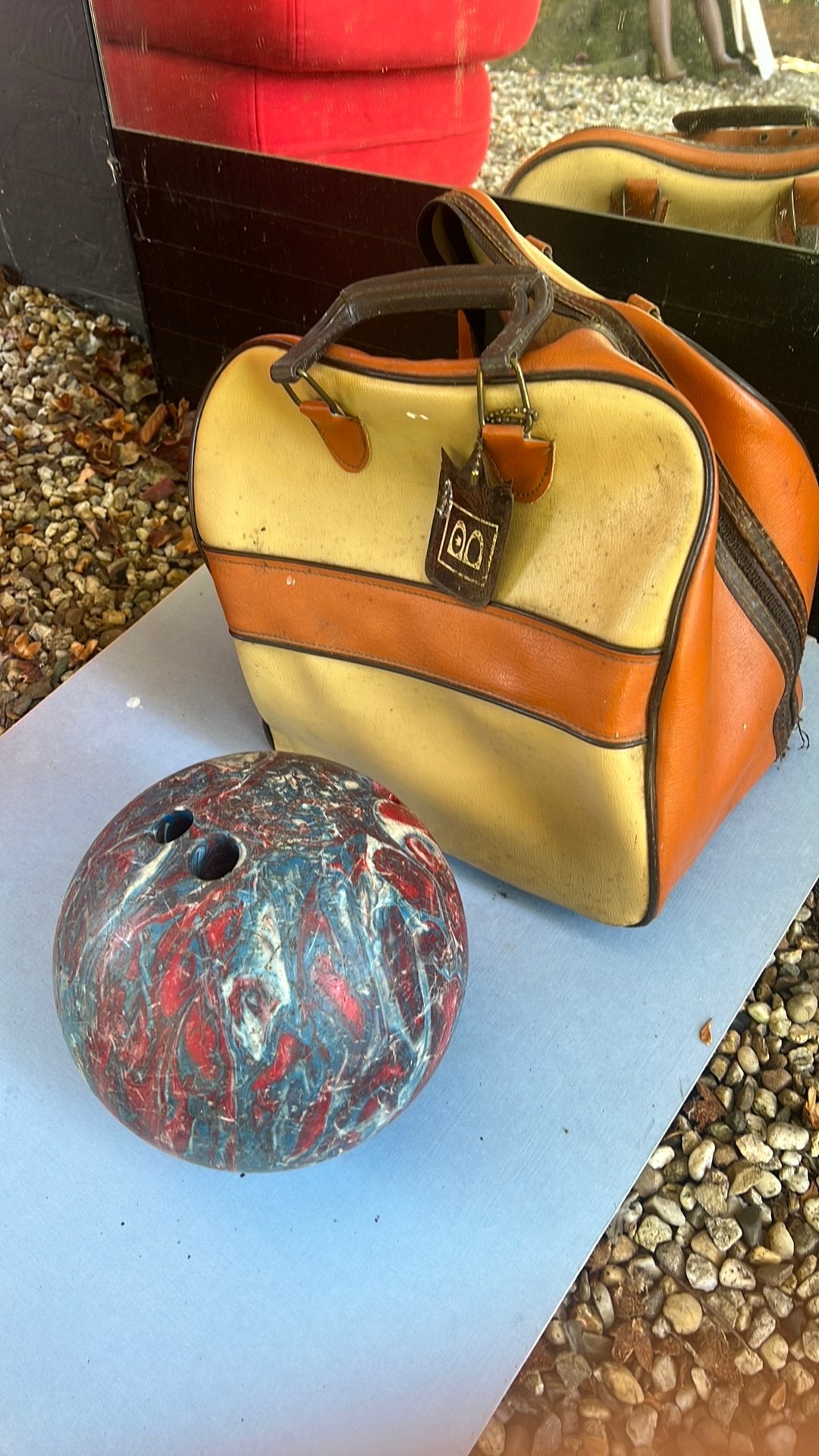 BOWLING bal met retro tas, Ophalen, Gebruikt, Overige typen