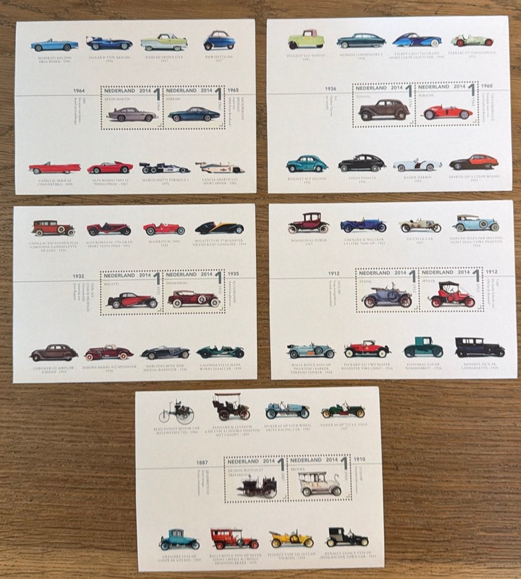 * Postzegels pf. 5 x 2. Louwman museum 2014. Oldtimers, Ophalen of Verzenden, Na 1940, Postfris