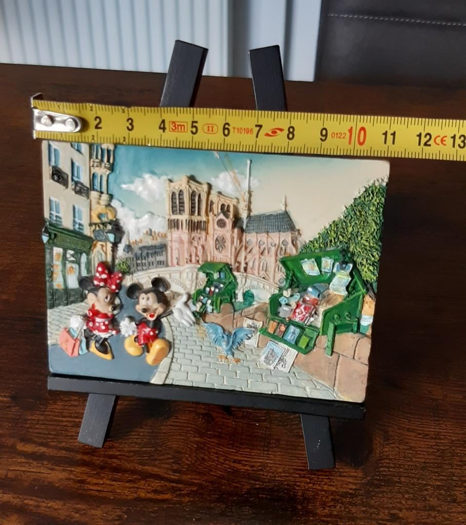 Mickey & Minnie in Parijs 3D-reliëf op ezel, Minder dan 50 cm, Overige typen, Ophalen of Verzenden, Zo goed als nieuw