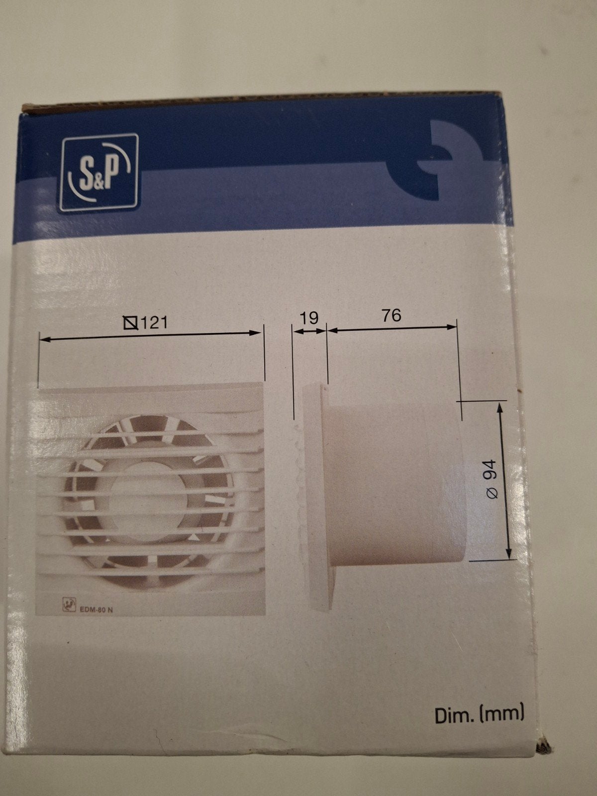 S&P EDM-80 NZ Toiletventilator - Nieuw in doos, Ventilator, Onbekend, Nieuw, Ophalen of Verzenden