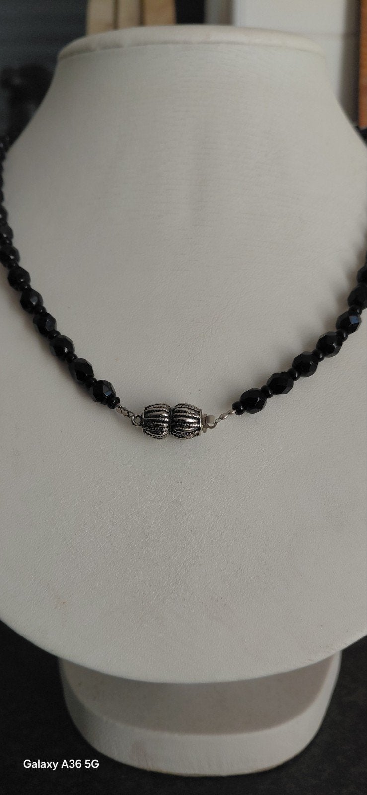 gitten ketting,aflopend,zilverkl.slot,ANTIEK,46 cm, Verzenden, Overige materialen, Ketting