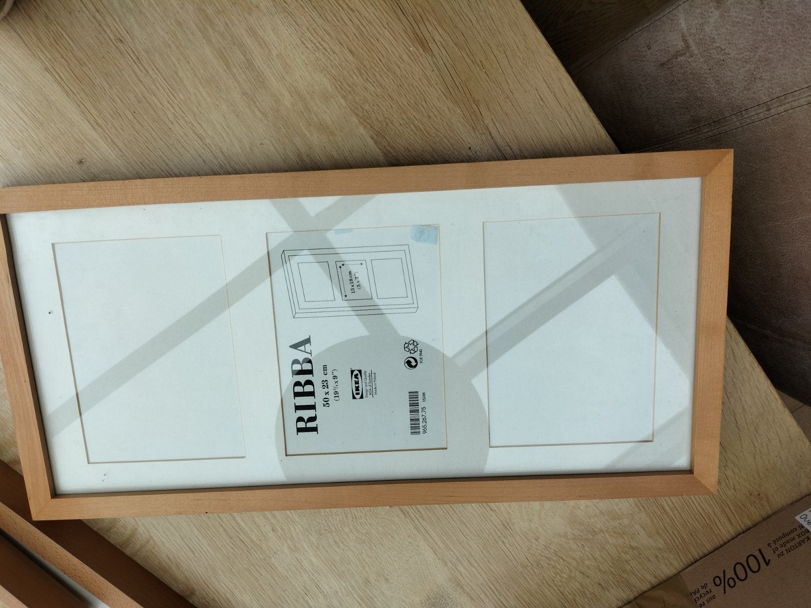 3 IKEA RIBBA Fotolijsten  50x23cm voor drie foto's, Ophalen, Gebruikt, Minder dan 50 cm, 50 tot 75 cm