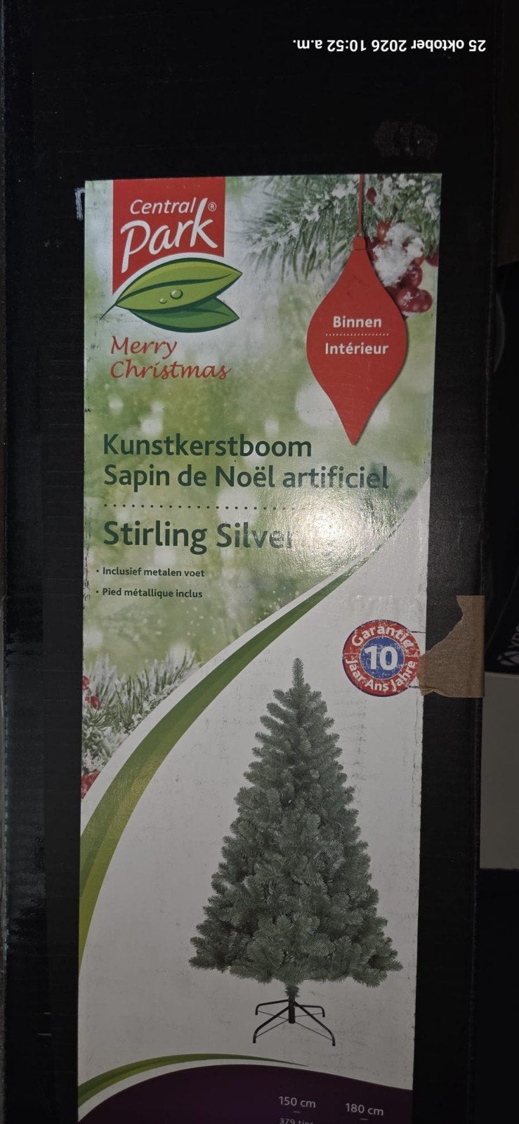 Central Park Kerstboom 180cm + Gratis verlichting, Diversen, Ophalen, Zo goed als nieuw