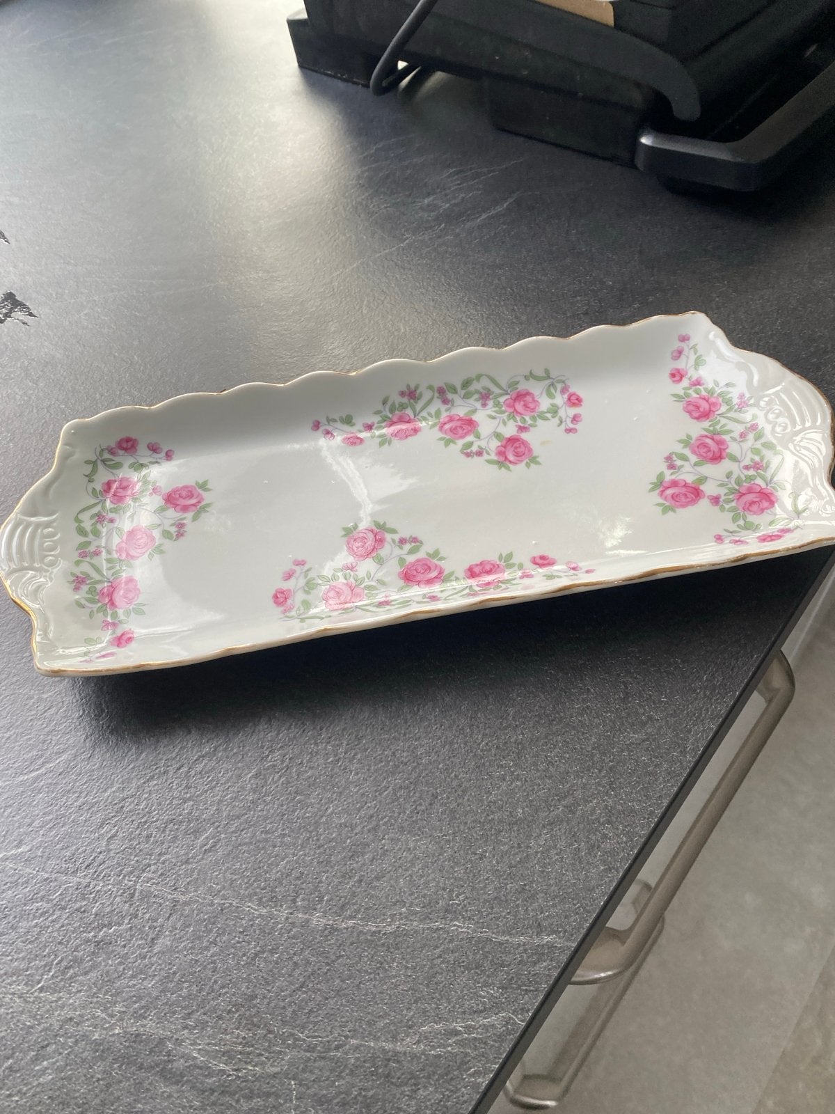 Decoratieve schaal met rozenmotief, Ophalen of Verzenden