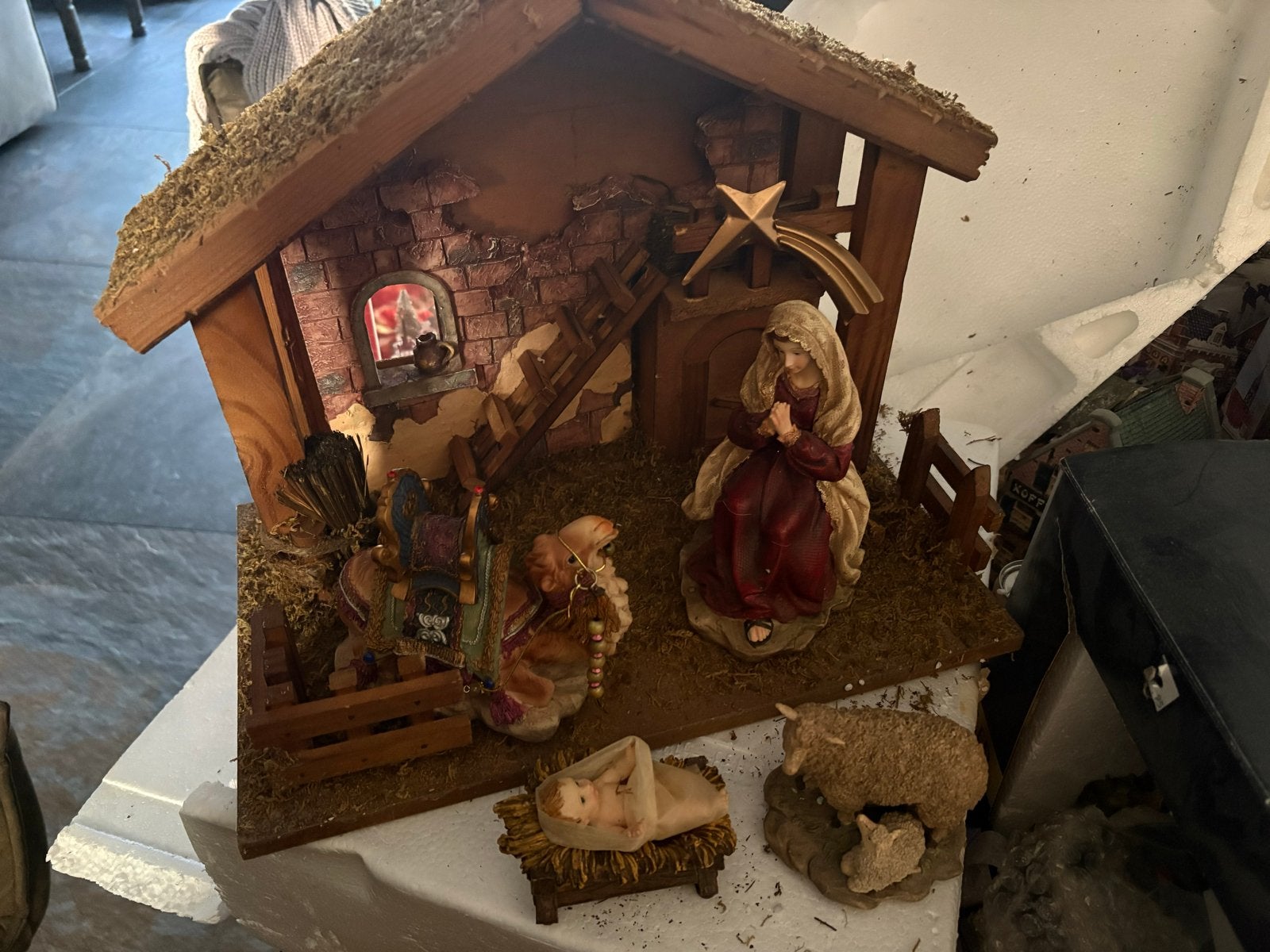 Kerstdorp met verlichting, Ophalen of Verzenden, Zo goed als nieuw