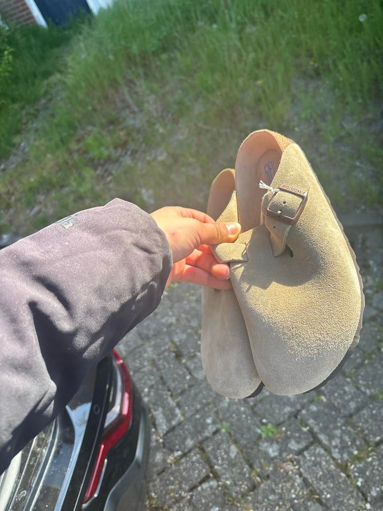Birkenstock Boston Clogs - Zo goed als nieuw, Ophalen of Verzenden, Zo goed als nieuw, Beige, Instappers