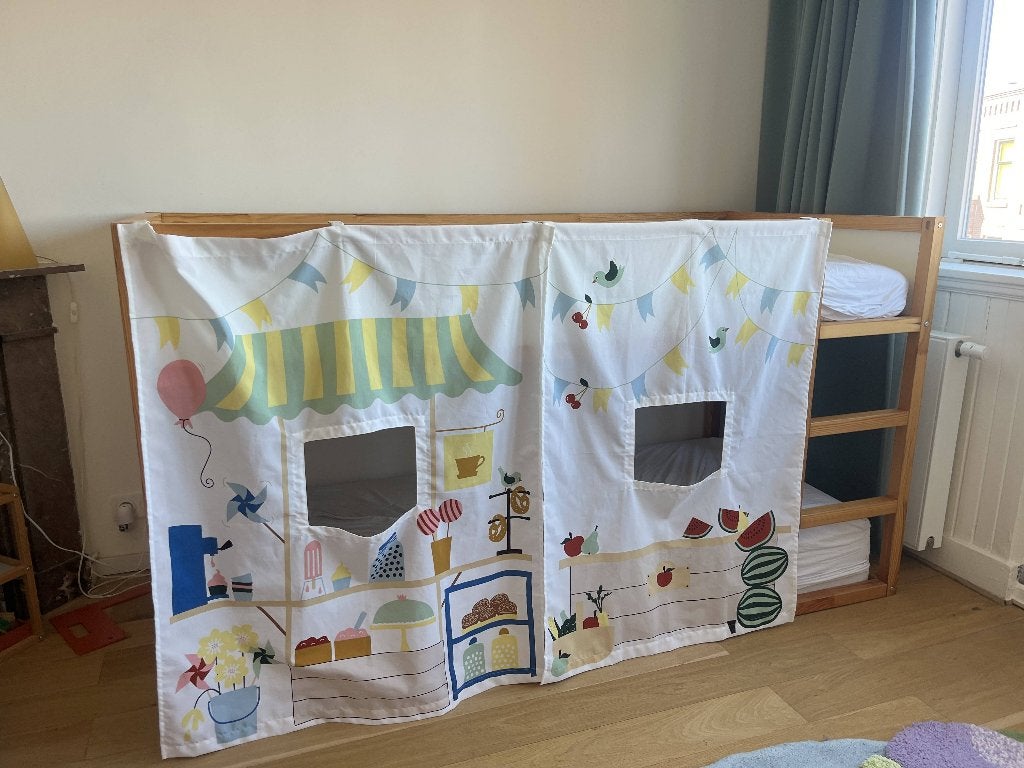 Ikea Kura keerbed stapelbed incl. gordijnen en tent, Kinderen en Baby's, Kinderkamer | Stapelbedden en Hoogslapers, Ophalen, Gebruikt