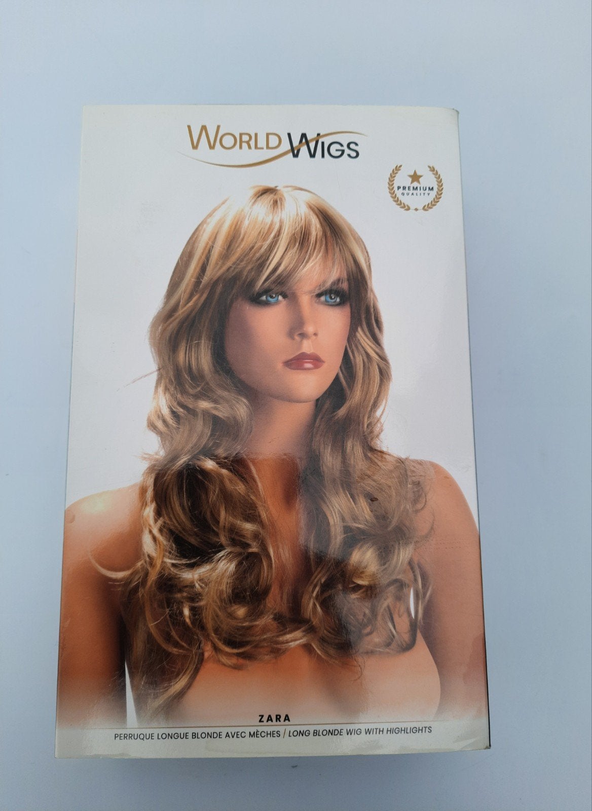 World Wigs Zara - Lange Blonde Pruik met Meches en Krullen, Ophalen of Verzenden, Nieuw, Pruik of Haarverlenging