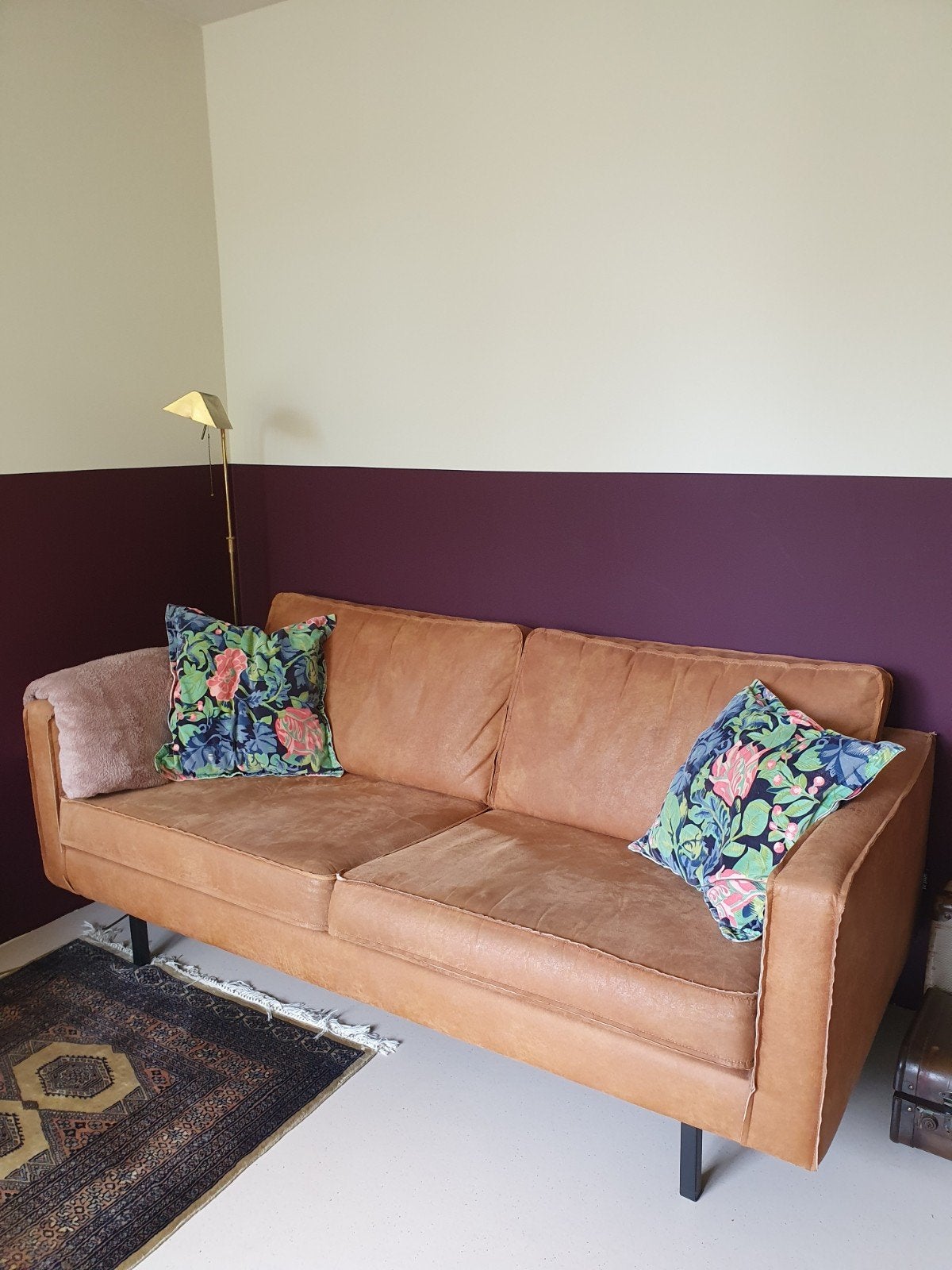 Bank Be Pure 2,5 zits - cognac leer, 150 tot 200 cm, Tweepersoons, Ophalen of Verzenden, Leer