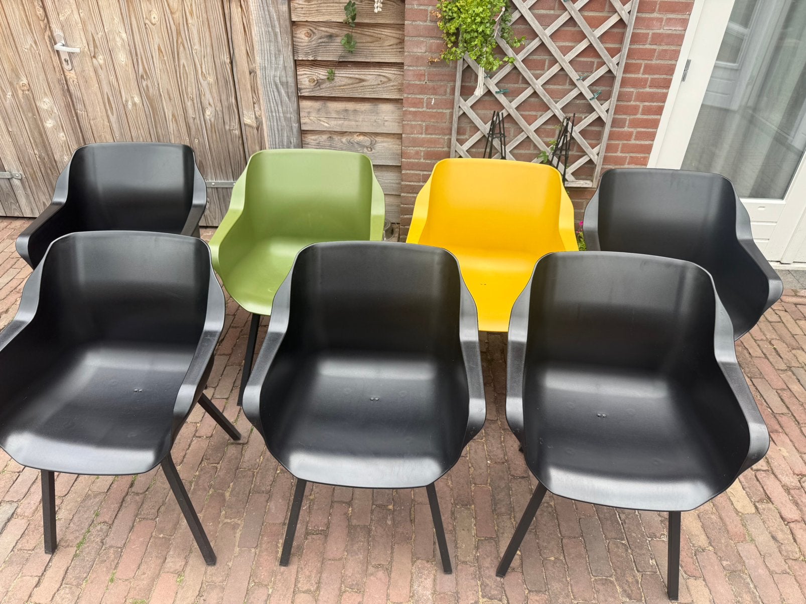 7 Hartman Sophie kunststof tuinstoelen, Ophalen, Kunststof, Gebruikt, Overige kleuren